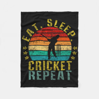 Eten Slapen Cricket Herhalen Grappig Retro  Fleece Deken