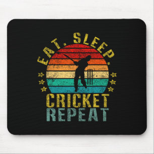 Eten Slapen Cricket Herhalen Grappig Retro Muismat