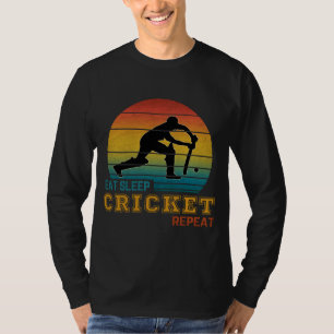 Eten Slapen Cricket Herhalen T-shirt