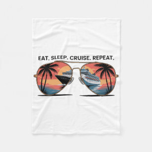 Eten Slapen Cruise Herhalen Vakantie Schip Oceaan  Fleece Deken