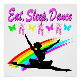ETEN, SLAPEN, DANSEN BALLERINA DESIGN PERFECT POSTER