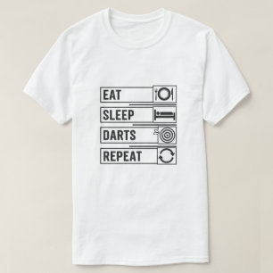 Eten Slapen Darts Herhalen Cadeaus voor Dart Spele T-shirt