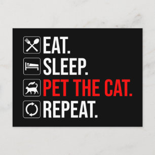 Eten. Slapen. De Kat Aaien. Herhalen Briefkaart
