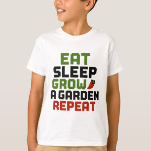 Eten Slapen Een Tuin Groeien Herhalen Grappige Tui T-shirt