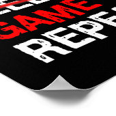 Eten Slapen Game Herhalen Bord Pc Video Gamer Verj Poster (Hoek)