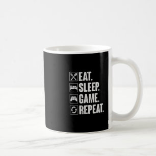 Eten Slapen Game Herhalen Funny Video Gamer Cadeau Koffiemok