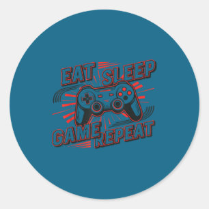 Eten Slapen Game Herhalen Leuk Ronde Sticker