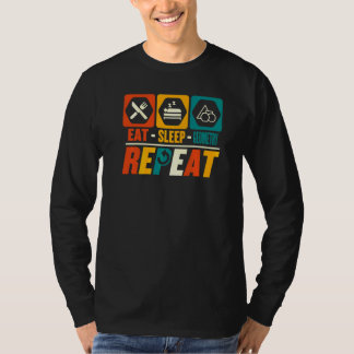 Eten Slapen Geometrie Herhalen   Wiskundige Wiskun T-shirt