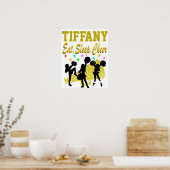 ETEN, SLAPEN, GEPERSONALISEERD CHEERLEADEN POSTER (Keuken)