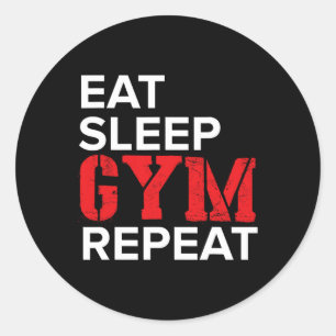 Eten Slapen Gym Herhalen Ronde Sticker