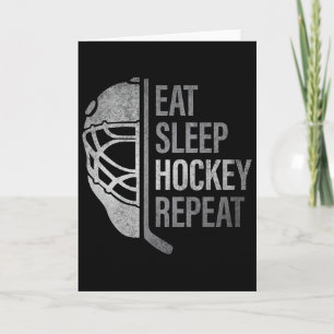 Eten Slapen Hockey Herhalen Funny IJshockey Speler Kaart