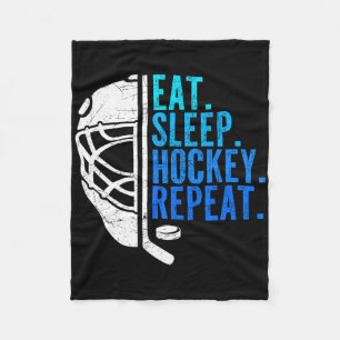 Eten Slapen Hockey Herhalen Grappige Jongens Hocke Fleece Deken