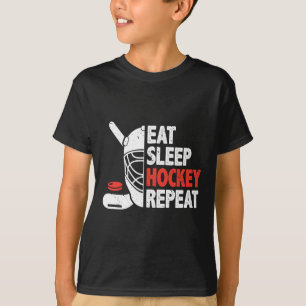 Eten Slapen Hockey Herhalen Hockey Liefhebbers IJs T-shirt