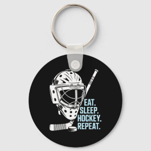 Eten Slapen Hockey Herhalen Hockey Masker Stok Spo Sleutelhanger