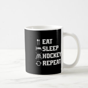 Eten Slapen Hockey Herhalen IJshockey Speler Puck  Koffiemok