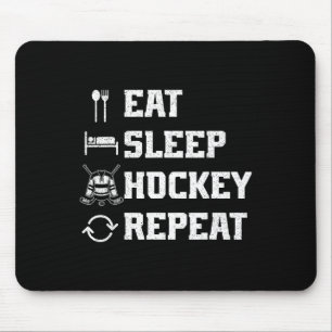 Eten Slapen Hockey Herhalen IJshockey Speler Puck Muismat