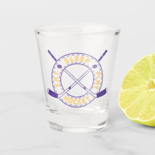 Eten Slapen Hockey Spelen Shot Glas