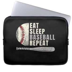 Eten Slapen Honkbal Herhalen Grappige Honkbalspele Laptop Sleeve