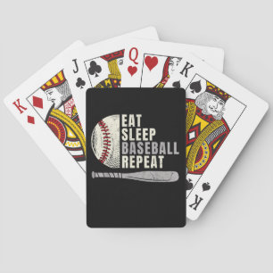 Eten Slapen Honkbal Herhalen Grappige Honkbalspele Pokerkaarten