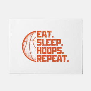 Eten Slapen Hoops Herhalen Basketbal Grappige Cita Deurmat