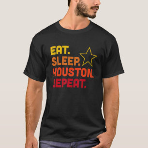 Eten Slapen Houston Herhaal Baseball Grafisch Lief T-shirt