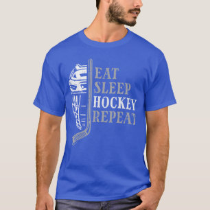 Eten Slapen IJshockey Herhalen Grappige Sport Spel T-shirt