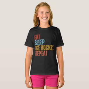 ETEN SLAPEN IJSHOCKEY HERHALEN T-SHIRT