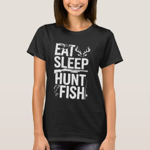 Eten Slapen Jagen Vissen Vissen Fan Visser Jagen T-shirt
