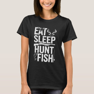 Eten Slapen Jagen Vissen Visserij Fan Visser Jacht T-shirt