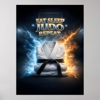 Eten Slapen Judo Vlam Poster