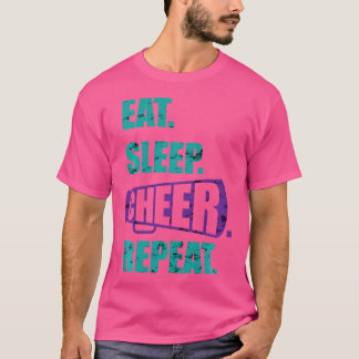 Eten Slapen Juichen Herhalen Cheerleading Grappig T-shirt