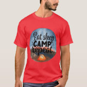 Eten Slapen Kamperen Herhalen Avontuur Kamperen Va T-shirt (Voorkant)