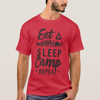 Eten Slapen Kamperen Herhalen Rustieke Verweerde S T-shirt