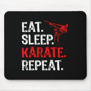 Eten Slapen Karate Herhalen Karate Speler Grappig Muismat