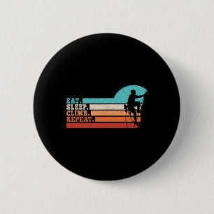 Eten Slapen Klimmen Herhalen Grappig Klimmen Klimm Ronde Button 5,7 Cm