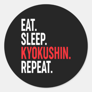 Eten Slapen Kyokushin Herhalen Japanse Karate Kung Ronde Sticker