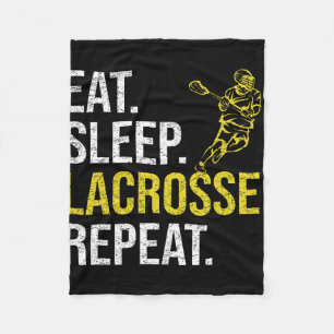 Eten Slapen Lacrosse Herhalen Sportteam Cadeaus Ma Fleece Deken
