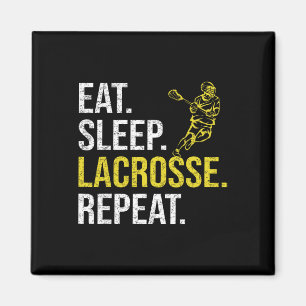 Eten Slapen Lacrosse Herhalen Sportteam Cadeaus Ma Magneet