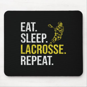 Eten Slapen Lacrosse Herhalen Sportteam Geschenken Muismat