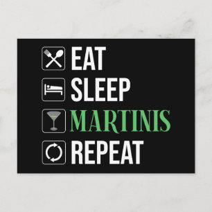 Eten. Slapen. Martinis. Herhalen. Briefkaart
