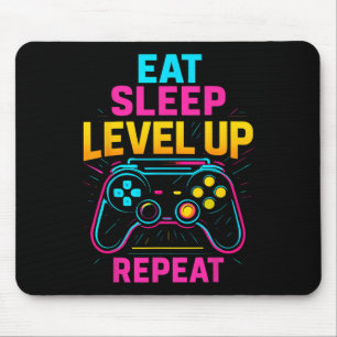 Eten Slapen Niveau Verhogen Herhaal Gamer Grappige Muismat