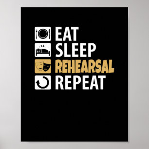 Eten Slapen Oefenen Herhalen Poster