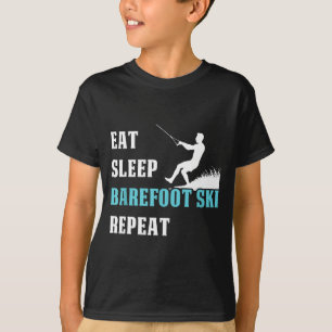 Eten slapen op blote voeten ski herhalen skiër hob t-shirt