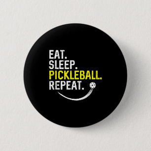 Eten slapen pickleball herhaal ronde button 5,7 cm