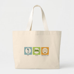 Eten slapen, recht beoefenen grote tote bag