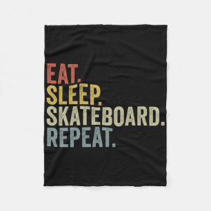 Eten Slapen Skateboard Herhalen Grappige Skateboar Fleece Deken
