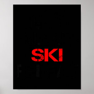 Eten slapen ski herhalen winter bergen skihotel poster