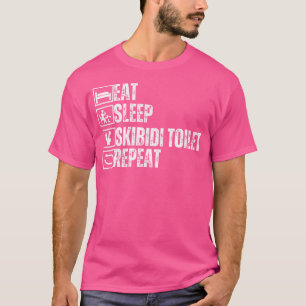 Eten Slapen Skibidi Toilet Herhalen Brainrot Memes T-shirt