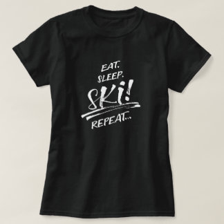 Eten Slapen Skiën Herhalen - Wit T-shirt