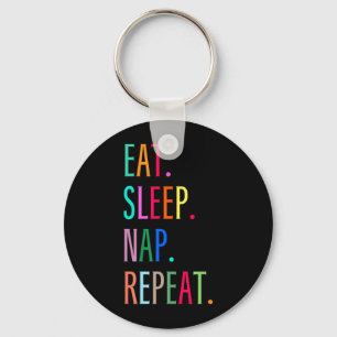 Eten Slapen Slapen Herhalen Grappig Sarcasme Kleur Sleutelhanger